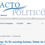 Guest essay: To fix nursing homes, listen to nursing home workers, The Sacto Politico, April 26, 2022