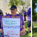 Home care workers action to Fresno Board of Supervisors for livable wage and healthcare benefits.
