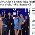Kamala Harris, President Biden, and they're families on stage at the 2024 DNC Convention